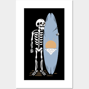 Surf skull Posters and Art